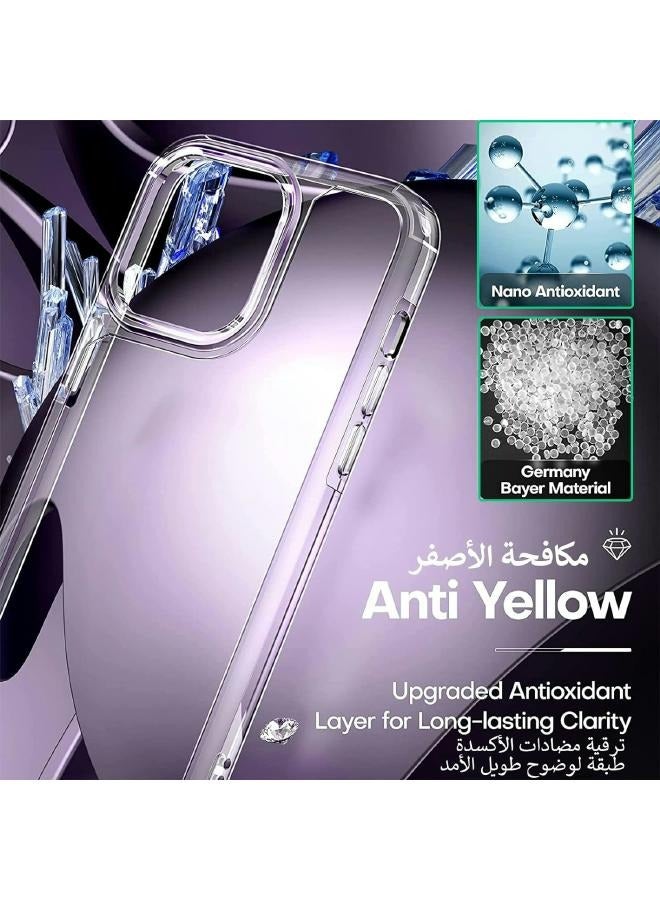 بكج حماية شفاف رفيع لايفون 14 برو (iPhone 14 Pro) مع عبوة واحدة من واقيات الشاشة من الزجاج المقوى وقطعة واحدة من واقي عدسة الكاميرا، غطاء جوال لـ 14 برو (6.1 إنش) 2022 (3in1) - Image 5