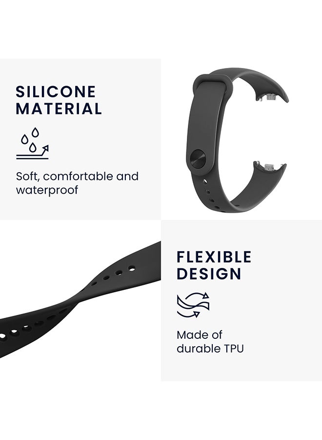 O Ozone (Pack of 3) Silicone Strap Compatible with Xiaomi Mi Band 10 /9 /8, Soft Silicone Adjustable Sports Wristbands Women Men (Pink/Beige/Blue) - Image 5