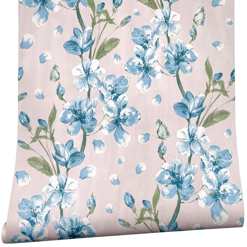 Yifasy Shelf Liner Blue Orchid SelfAdhesive Drawer Paper Furniture Sticker Decorative Flowers 118x177 Inch