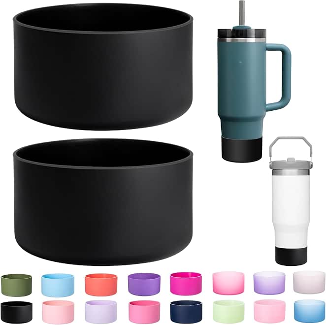 GQ 2-Pack Silicone Boot for Stanley 40 30 oz Quencher Adventure Tumbler, Bottom Boot for Stanley IceFlow Flip 30 20 oz, Stanley Cup Protector Sleeve Cover Boots