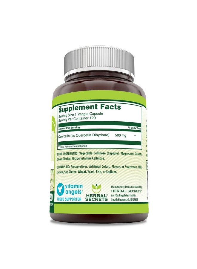 Herbal Secrets Quercetin 500 Mg Supplement | Non-GMO | Gluten-Free | Made in USA (1 Pack, 120 Count) - Image 2