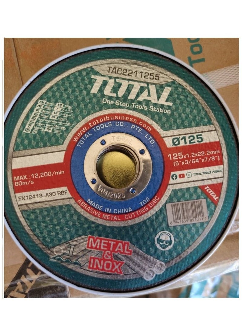 TOTAL Cutting Disc for steel, size 5 inches - Image 2