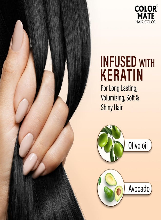 Color Mate Hair Color Cream Cream With Keratin | Natural, 100% Grey Coverage, Long-Lasting, Chemical-Free Permanent Hair Conditioning Colour | Unisex, 2.0 Natural Black, 130ml, Pack Of 2 - Image 3