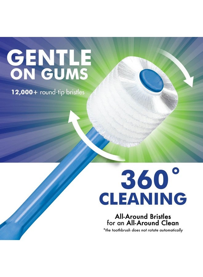 Brilliant Oral Care Adult Toothbrush With Soft Bristles, Round Head, And All-Around Clean For Teeth And Gums, Blue, 3 Pack - Image 4