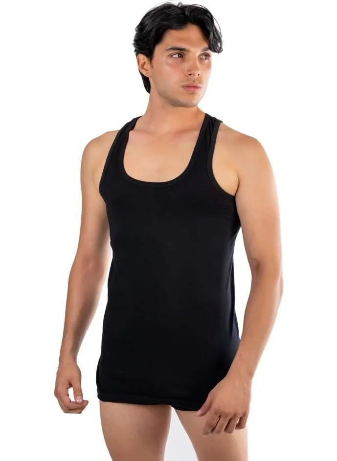 Mostess Black Men's Undershirt 6 Pack Cotton Production