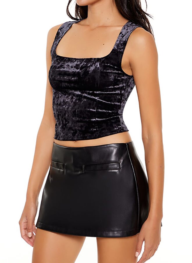 FOREVER 21 Crushed Velvet Crop Top  - Image 2