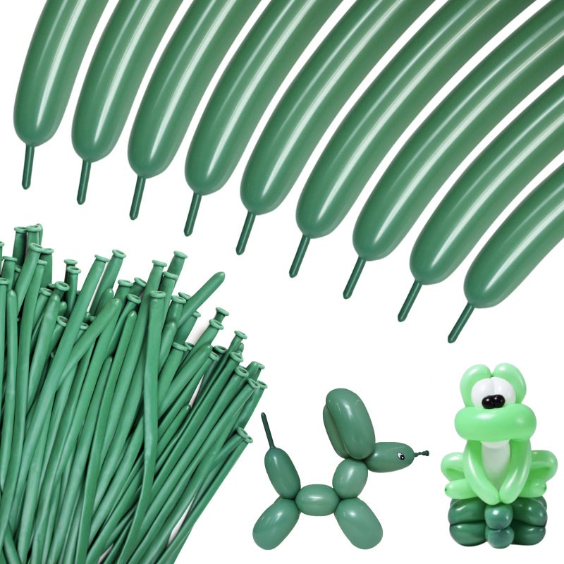 KUULBELA 100pcs Sage Green 260 Balloons, Thickening Latex Green 260q Balloon for Animal Model, Long Twisting Balloons for Halloween Xmas Presents, Animal Shape, Birthdays Clowns. (Sage Green) - Image 1