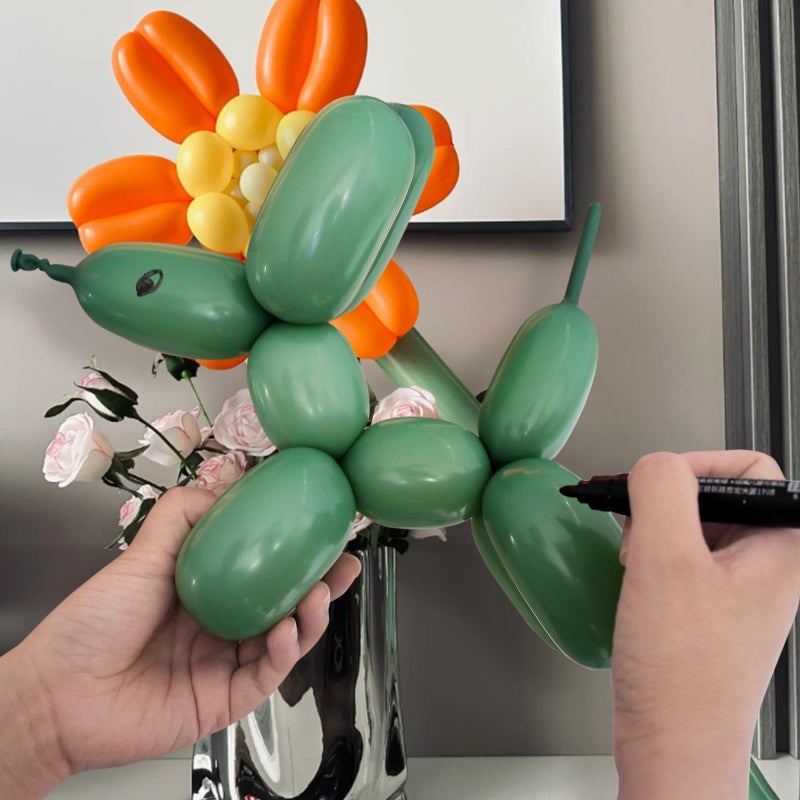 KUULBELA 100pcs Sage Green 260 Balloons, Thickening Latex Green 260q Balloon for Animal Model, Long Twisting Balloons for Halloween Xmas Presents, Animal Shape, Birthdays Clowns. (Sage Green) - Image 5