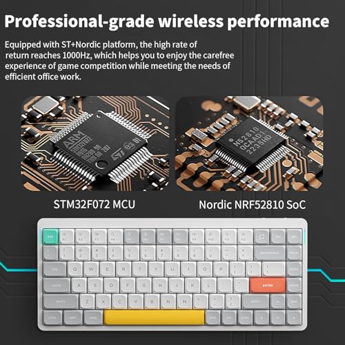 nuphy Air75 V2 Portable 75% Mechanical Keyboard,Wireless Keyboard,Supports Bluetooth/2.4G/USB-C RGB Bluetooth Keyboards,Compatible with Windows/Mac OS/Linux Systems White-Gateron Blue Switch - Image 5