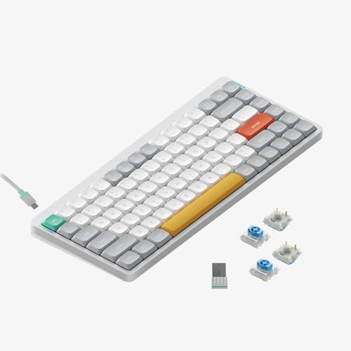 nuphy Air75 V2 Portable 75% Mechanical Keyboard,Wireless Keyboard,Supports Bluetooth/2.4G/USB-C RGB Bluetooth Keyboards,Compatible with Windows/Mac OS/Linux Systems White-Gateron Blue Switch - Image 1