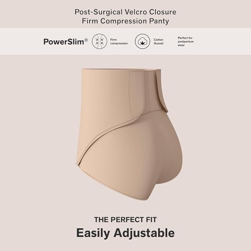 Leonisa High Waisted Post Surgical Firm Compression Underwear with Adjustable Belly Wrap - Tummy Control Shapewear Girdle for Women, Beige, Medium - Image 5