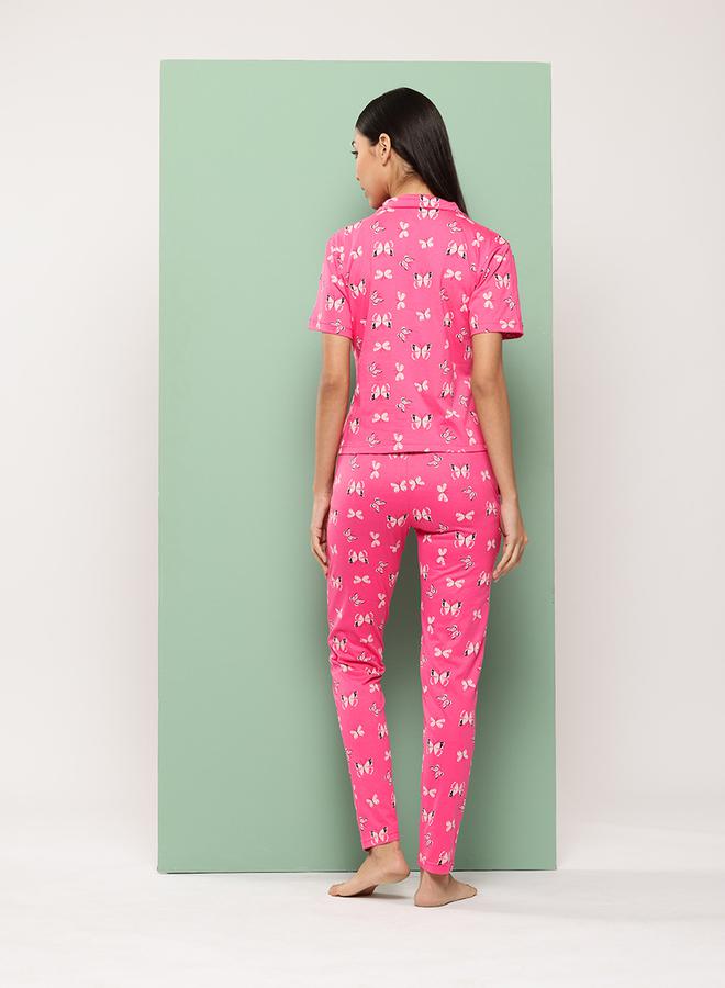 ليدينغ ليدي طقم بيجامة وقميص بطبعة فراشة من ستايلي - Image 5