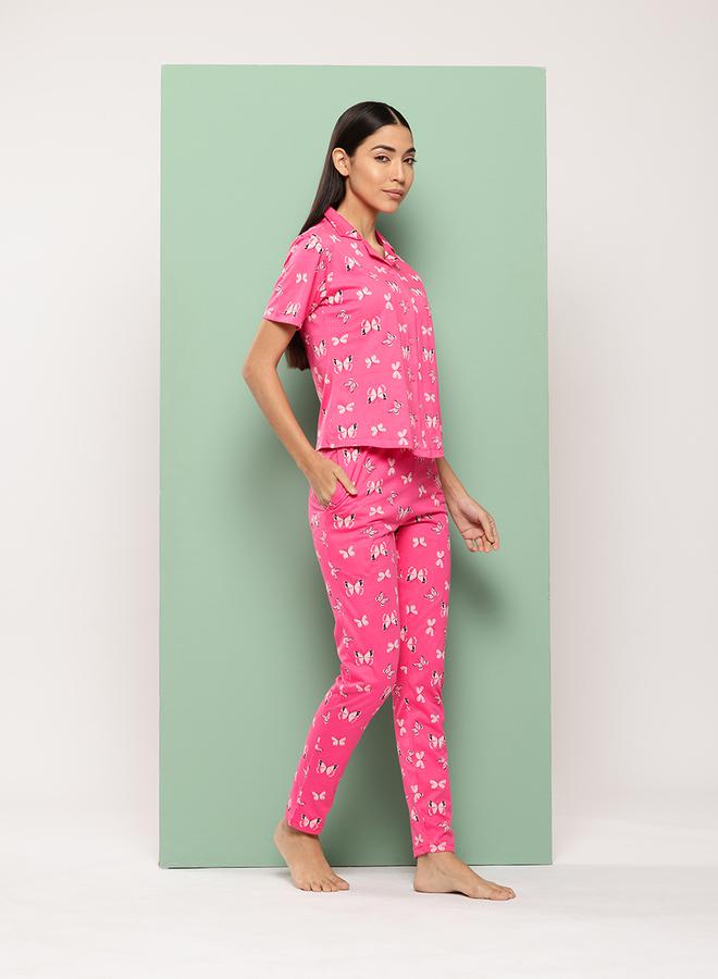 ليدينغ ليدي طقم بيجامة وقميص بطبعة فراشة من ستايلي - Image 4