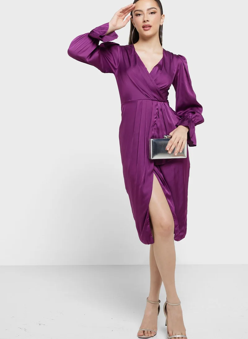 TFNC Satin Purple Dress