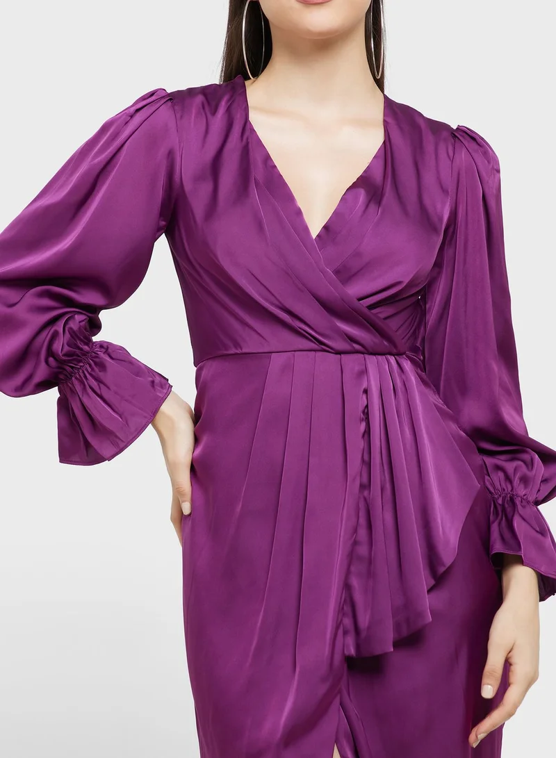 TFNC Satin Purple Dress