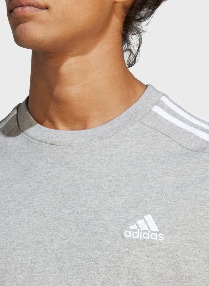 Adidas 3 Stripes Single Jersey T-Shirt