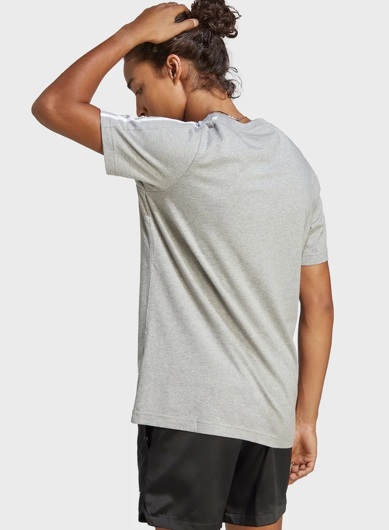 Adidas 3 Stripes Single Jersey T-Shirt