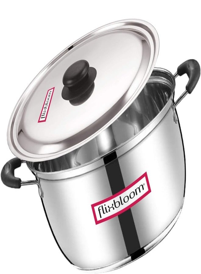 Flixbloom Reputed Stainless Steel Induction Base/LPG Friendly TRIPLY-Sandwich Bottom Thick Guage Cookware Pot for Cooking & Serving with Lid Utensil with Handles (4 Litre) - Image 2