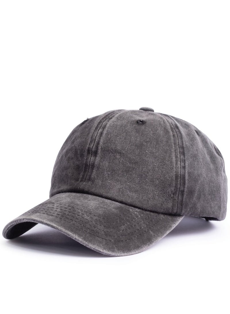 ايه ار سابلاي Ar Washed Cap من Arij Bags | كاب كاجوال للجنسين، قطن مغسول بملمس ناعم، قابل للتهوية، خفيف، حزام قابل للتعديل للاستخدام اليومي (رمادي داكن) - Image 1