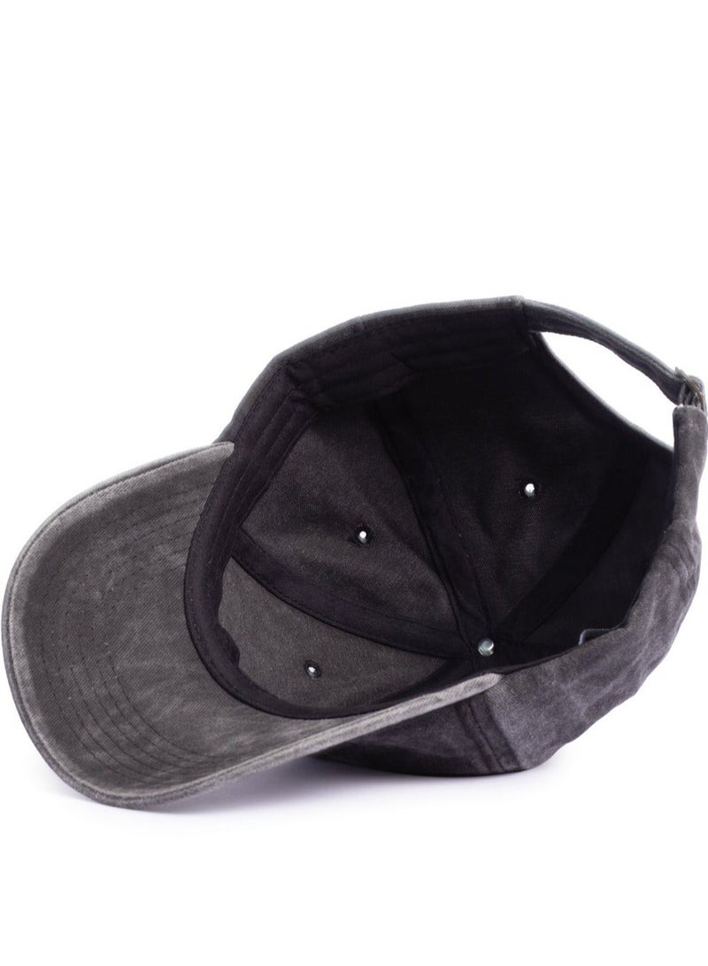 ايه ار سابلاي Ar Washed Cap من Arij Bags | كاب كاجوال للجنسين، قطن مغسول بملمس ناعم، قابل للتهوية، خفيف، حزام قابل للتعديل للاستخدام اليومي (رمادي داكن) - Image 4