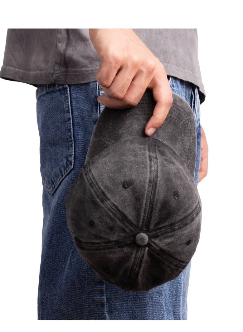 ايه ار سابلاي Ar Washed Cap من Arij Bags | كاب كاجوال للجنسين، قطن مغسول بملمس ناعم، قابل للتهوية، خفيف، حزام قابل للتعديل للاستخدام اليومي (رمادي داكن) - Image 3