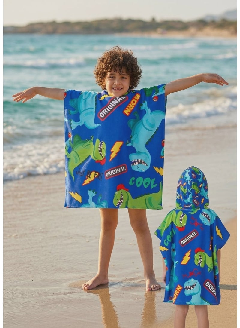 Children's Beach Poncho (65*60cm) Available in Various Designs and Colors, One-Size