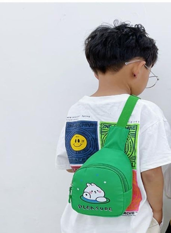 Gugzy Cartoon Kids Chest Bag with Adjustable Straps - Playful and Practical Toddler Sling Bag (Green) - Image 5
