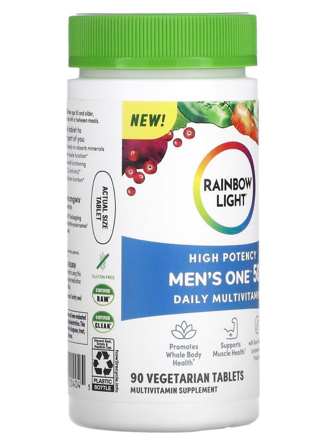 Rainbow Light Men's One 50+ Daily Multivitamin High Potency 90 Vegetarian Tablets - Image 2