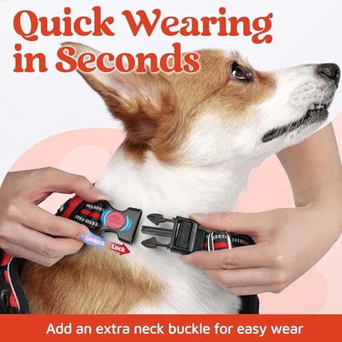 Doggo Bite Premium Reflective Dog Vest Harness| Soft Breathable| Padded Handle| Adjustable Straps & Dual Lock Buckle| No-Choke Design with Free Leash-22mm Chest 28-37inch All Giant Breeds 35-60Kg - Image 3