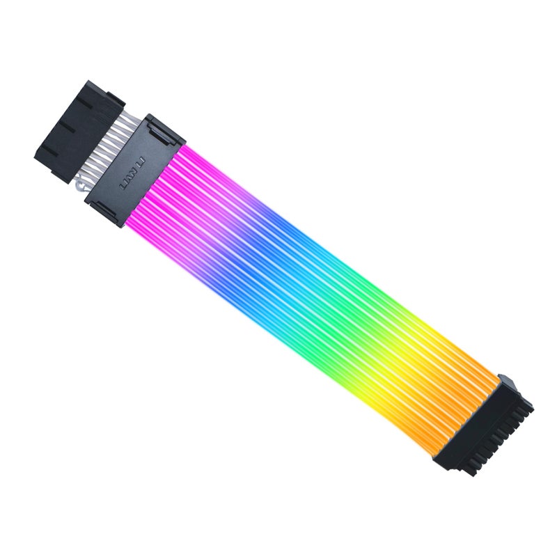 Lian Li Strimer Wireless 24-Pin RGB Motherboard Power Extension Cable, 2.4GHz Wireless Lighting Control, 315mm (12.4 in) 12 Light Guides, Controller Required (Not Included) (PW24-1W) - Image 1