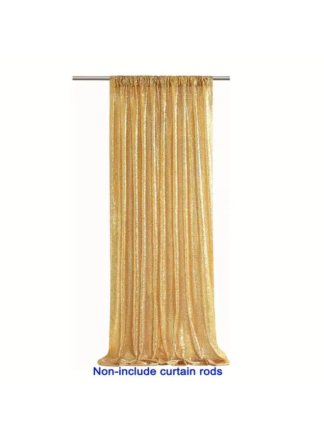 Sparkling Golden Sequin Curtain Backdrop 1pc For Party Wedding Holiday Decor - Image 4
