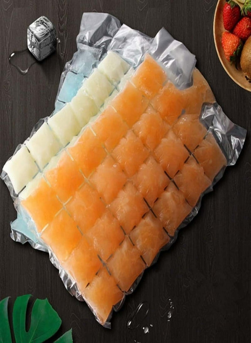Disposable Ice Cube Bag 100 Pack (2400 Ice Cubes)，Ice Cube Mold Trays, Ice Cube Trays,Self-Seal Freezing Maker, With silicone funnel (White-100Pcs) - Image 1