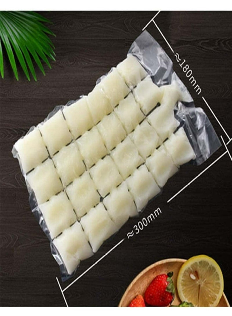 Disposable Ice Cube Bag 100 Pack (2400 Ice Cubes)，Ice Cube Mold Trays, Ice Cube Trays,Self-Seal Freezing Maker, With silicone funnel (White-100Pcs) - Image 2