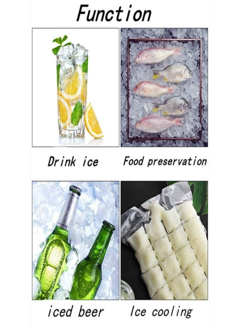 Disposable Ice Cube Bag 100 Pack (2400 Ice Cubes)，Ice Cube Mold Trays, Ice Cube Trays,Self-Seal Freezing Maker, With silicone funnel (White-100Pcs) - Image 4