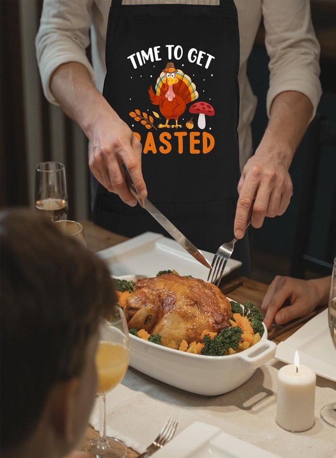 Jpayxese Thanksgiving Aprons for Men Women with Pockets, Turkey Apron for Cooking Kitchen BBQ Grilling, Holiday Gifts for Women Father Dad Mom Friends Family - Image 2