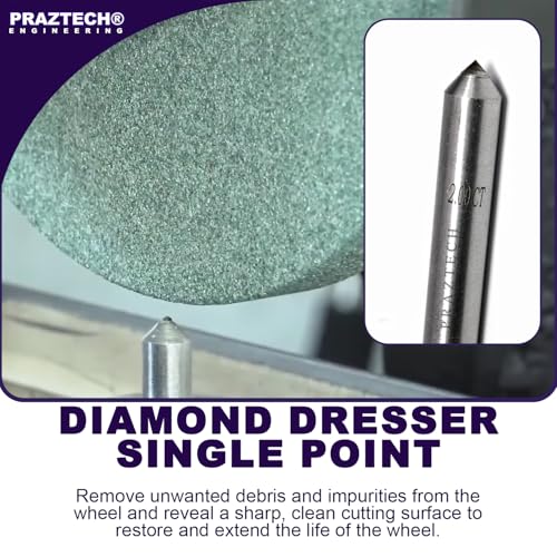 PRAZTECH® Diamond Dresser Single Point Grinding Wheel Tapered Point Tool 2.00 Carat - 1/2 Inch x 6 Inch - Image 3