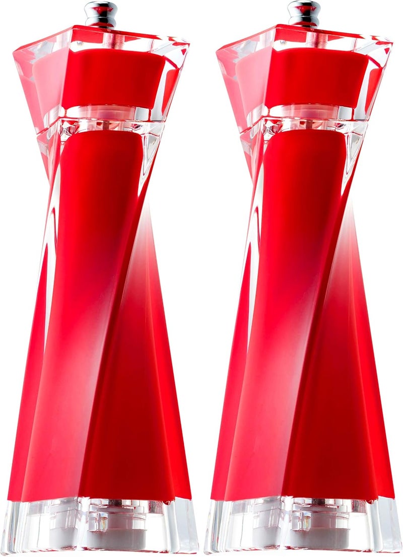 MITBAK Acrylic Red Salt and Pepper Grinders Set  Sea Salt and Pepper Mills Easy to Use and Equipped with Adjustable Coarseness And Ceramic Mechanism  Unique Kitchen Gadgets  Premium Quality - Image 4