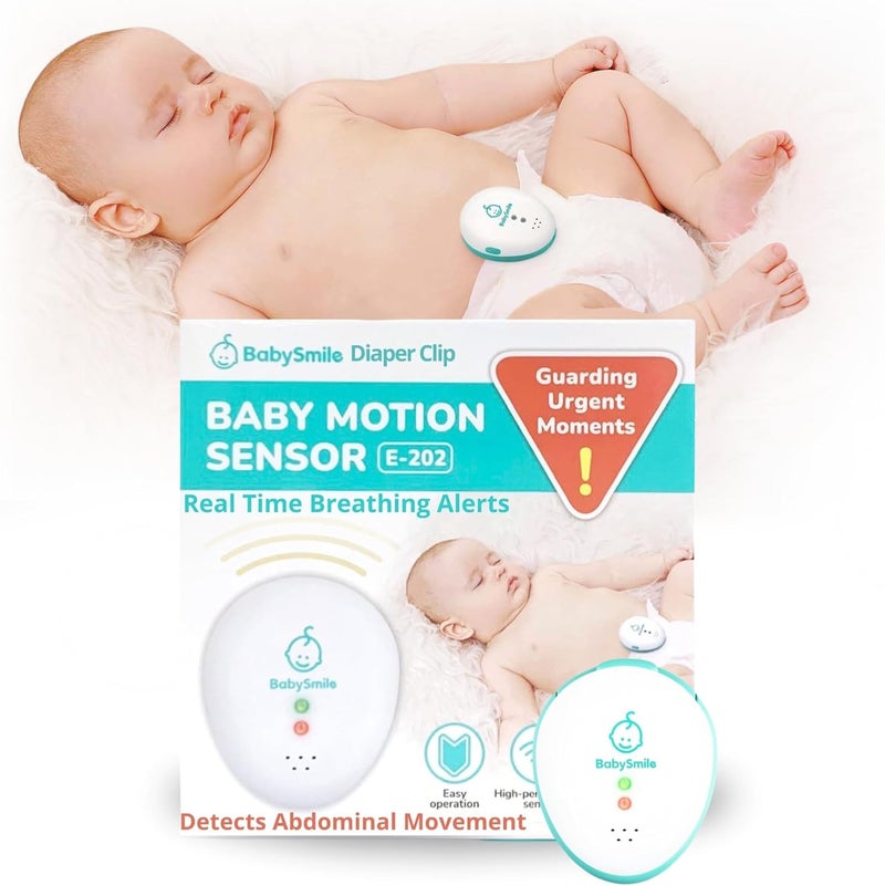 BabySmile Baby Smile Baby Motion Breathing Monitor  Baby Abdominal Movement Monitor  Audible Alerts for Quick Alerts  Diaper Clip  No Bluetooth - Image 1