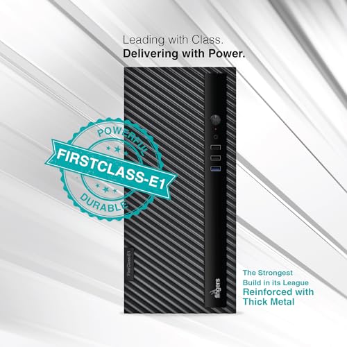 FINGERS FirstClass-E1 Micro ATX PC Case with Compact Design, Premium Thick Metal Structure, 1 x USB 3.0 + 2 x USB 2.0 + Earphone Jack (HD Audio & Mic), SMPS Bundled, BIS Certified - Image 2