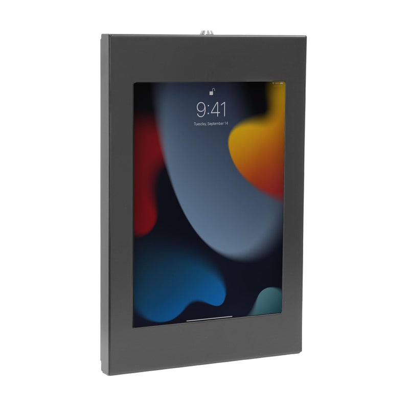 Mount-It! Anti-Theft iPad Kiosk Wall Mount, Lockable Low-Profile Steel Enclosure Compatible with iPad Gen 7â€“11 (A16), Pro & Air, 75x75 VESA Flush Tablet Mount, Black - Image 1
