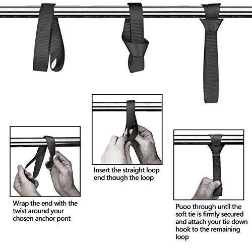 Gutezeiten Soft Loop Tie Down Straps - Loops for Securing ATV, UTV, Motorcycles, Scooters, Dirt Bikes, Lawn & Garden Equipment Black Soft Loops 24 inch (6pcs) - Image 2
