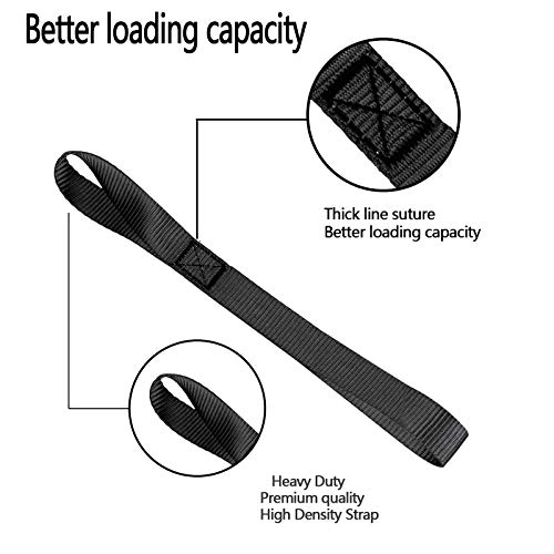 Gutezeiten Soft Loop Tie Down Straps - Loops for Securing ATV, UTV, Motorcycles, Scooters, Dirt Bikes, Lawn & Garden Equipment Black Soft Loops 24 inch (6pcs) - Image 3
