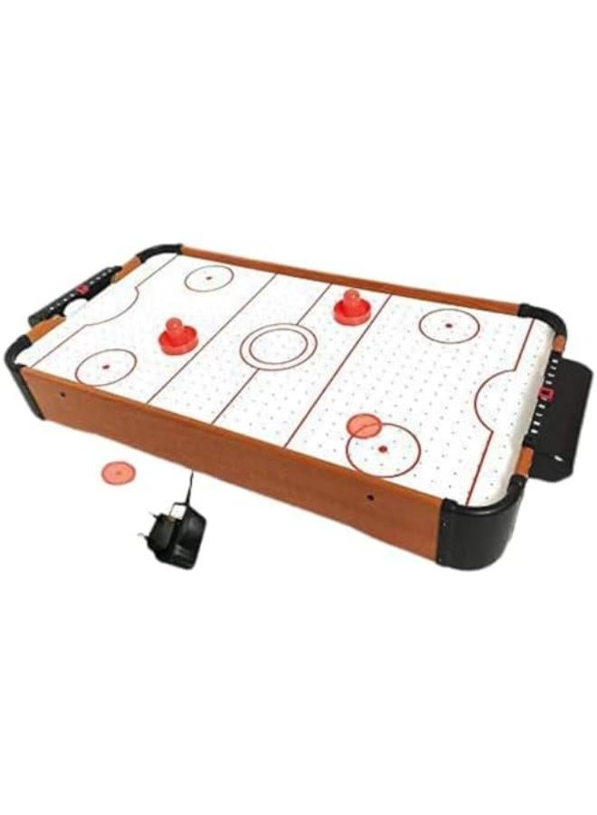 Happy GiftMart Wooden Indoor Air Hockey Game Table Top Toy Electric Wall Adapter Powered Indoor Game boy toys, girl toys, birthday gift, Christmas gift, growth, fun, for kids.