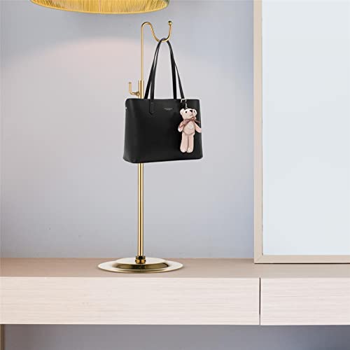 NEKLJJ Gold Handbag Display Stands - Set of Two Single Hanging Hook Stand, Retail Metal Table Adjustable Bag Rack - Image 2