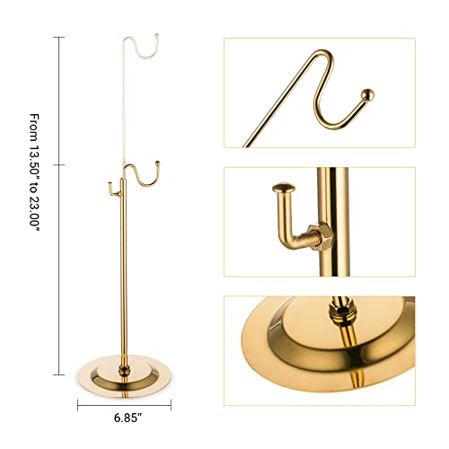 NEKLJJ Gold Handbag Display Stands - Set of Two Single Hanging Hook Stand, Retail Metal Table Adjustable Bag Rack - Image 4