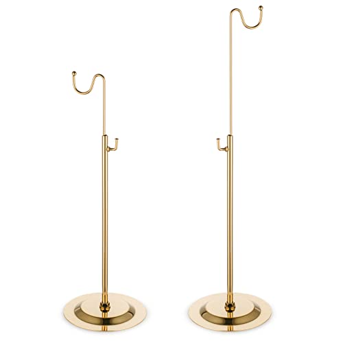 NEKLJJ Gold Handbag Display Stands - Set of Two Single Hanging Hook Stand, Retail Metal Table Adjustable Bag Rack - Image 1