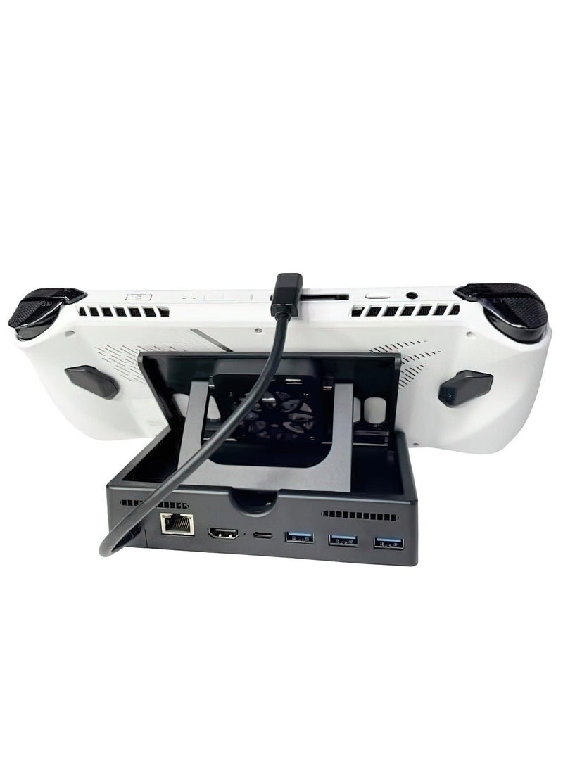 Generic - Docking Station with Cooling Fan for ROG Ally, 6-in-1 Hub Steam Deck, Support PD 3.0 Fast Charging, USB-A 3.0 and Fast Charging USB-C Port - Image 1