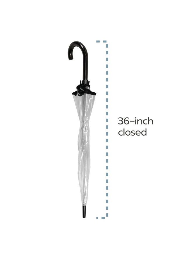 ShedRain Bubble Clear Umbrella, Auto Open, See-Through, Rain & Windproof, for Weddings, Proms and Events, Black Trim, 52 inches, Compact - Image 2