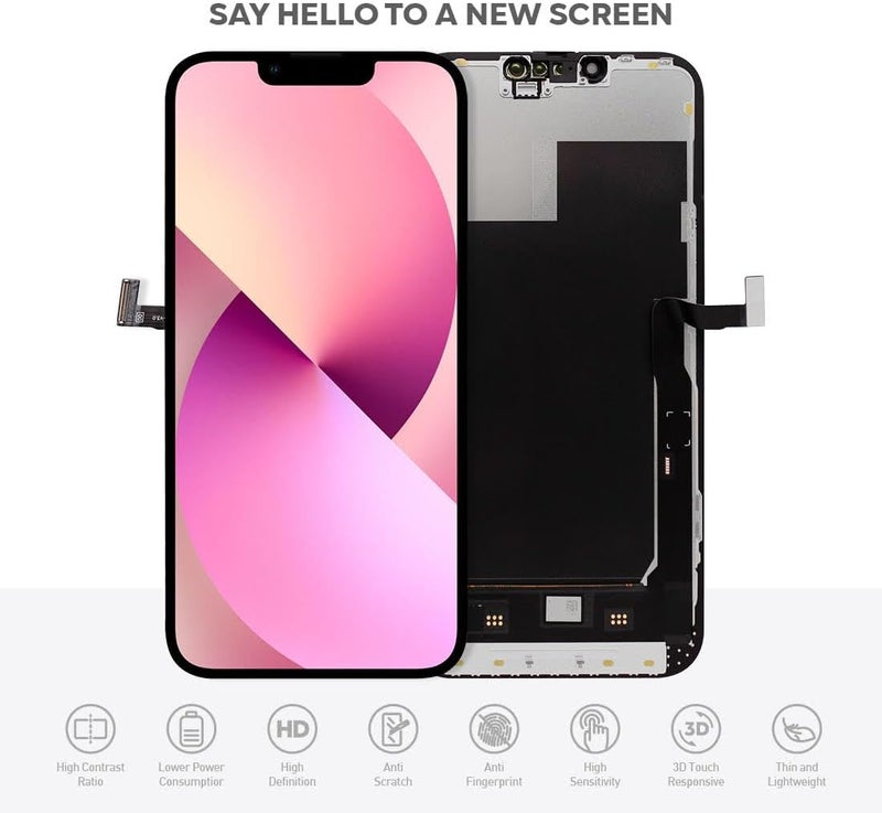 Ace Tech Cellular LCD Screen Replacement for iPhone 13 Pro Max (A2484, A2641, A2644, A2645, A2643) 6.7 inch Touch Screen Display Digitizer Frame Assembly W/Repair Kit + Tempered Glass + Adhesive - Image 2