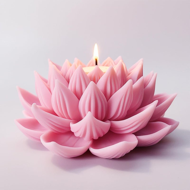 SUPVOX Supvox Lotus Resin Silicone Moulds Cake Chocolate Mold 3D DIY Fondant Candle Soap Mould Blooming Lotus Resin Aromatherapy Candles Gift Mold  - Image 4